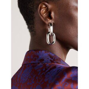 RABANNE XL Link Hoop Earrings Silver
